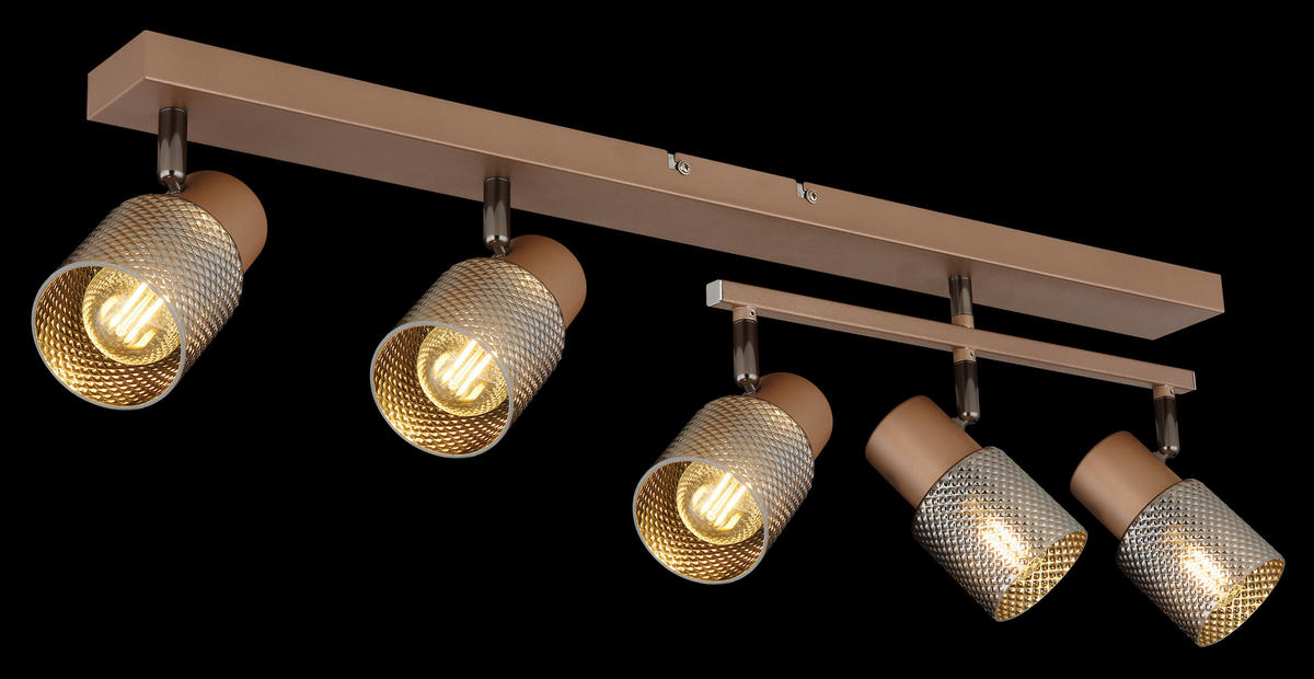 STRAHLER 85/49,5/12 cm   - Schwarzchrom/Braun, Design, Glas/Metall (85/49,5/12cm) - Globo