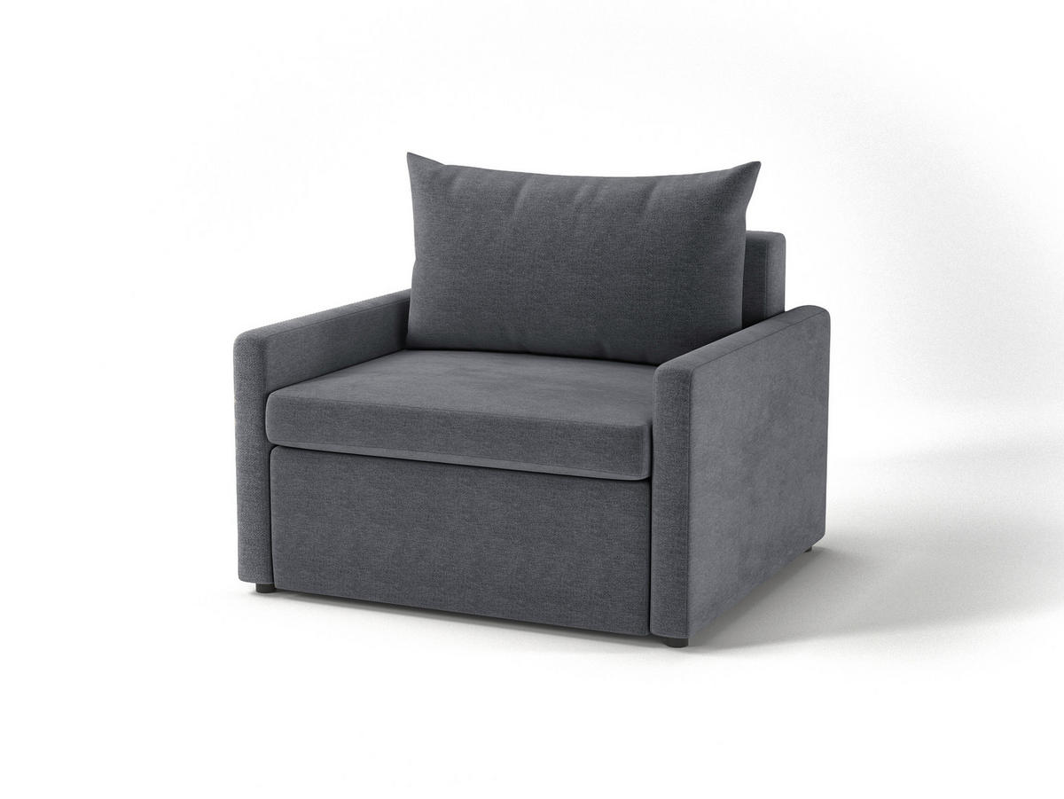 SCHLAFSESSEL COLOGNE Flachgewebe Dunkelgrau    - Dunkelgrau/Schwarz, Design, Kunststoff/Textil (92/89/103cm) - MID.YOU