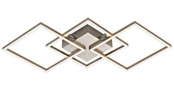 LED-DECKENLEUCHTE 75,5/37/6 cm - Nickelfarben, Trend, Kunststoff/Metall (75,5/37/6cm) - Novel