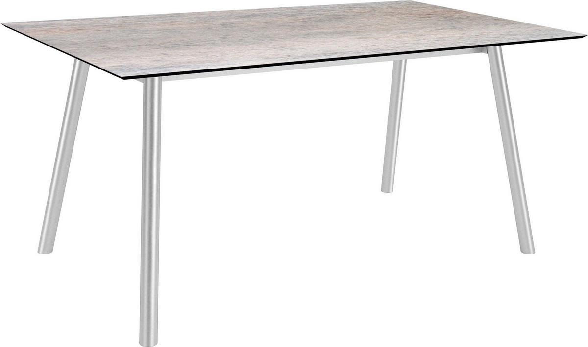 GARTENTISCH Kunststoff Grau rechteckig  - Silberfarben/Grau, MODERN, Kunststoff/Metall (180/100/75cm) - Stern