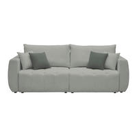 SCHLAFSOFA in Chenille, Jacquard Hellgrau  - Hellgrau/Schwarz, Kunststoff/Textil (245/74-90/104cm) - MID.YOU