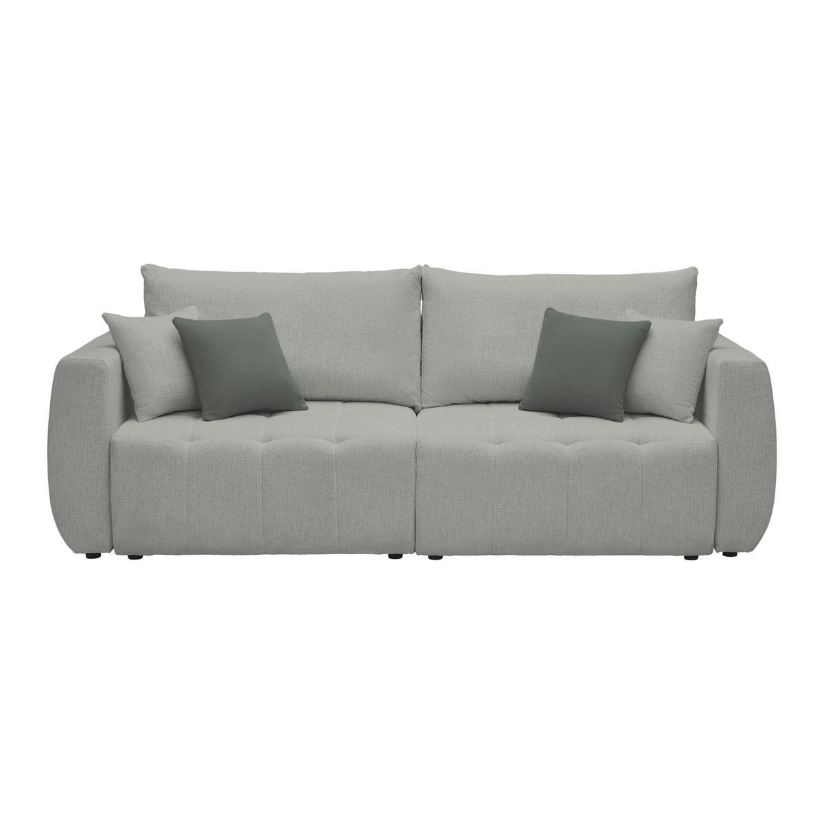 SCHLAFSOFA in Chenille, Jacquard Hellgrau  - Hellgrau/Schwarz, Kunststoff/Textil (245/74-90/104cm) - MID.YOU