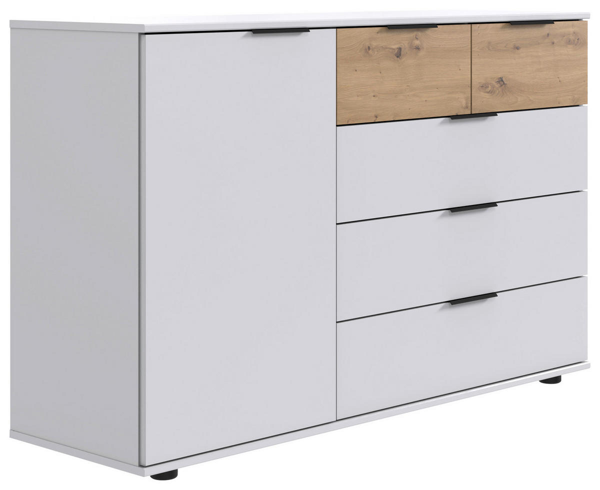 SIDEBOARD  in 130/83/41 cm  - Eichefarben/Schwarz, Design, Holzwerkstoff/Kunststoff (130/83/41cm) - MID.YOU
