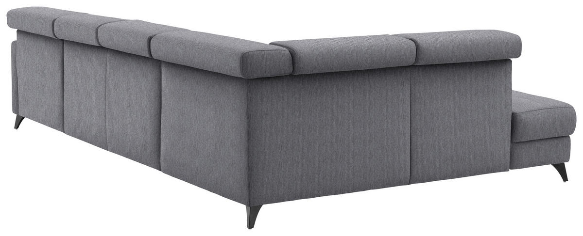 WOHNLANDSCHAFT Flachgewebe Grau  - Schwarz/Grau, Konventionell, Textil/Metall (215/333/174cm) - Beldomo System