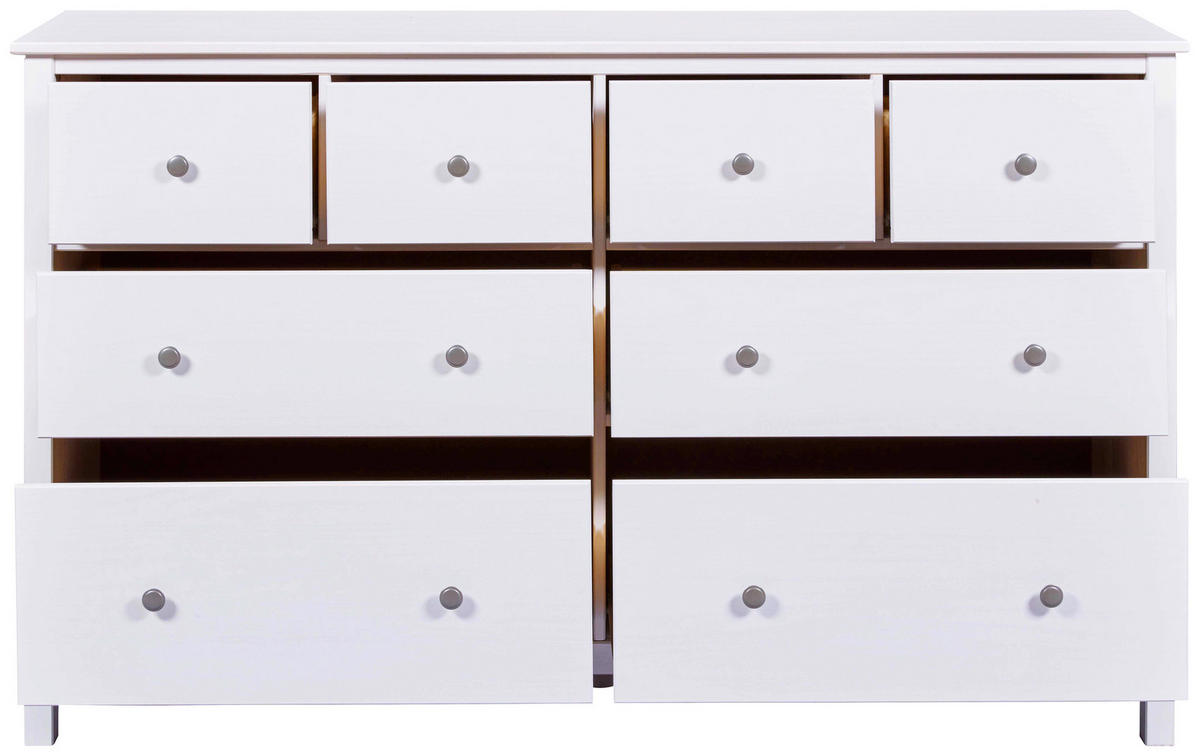 KOMODA, bela  - srebrne barve/bela, Design, kovina/les (160/96/40cm) - Livetastic