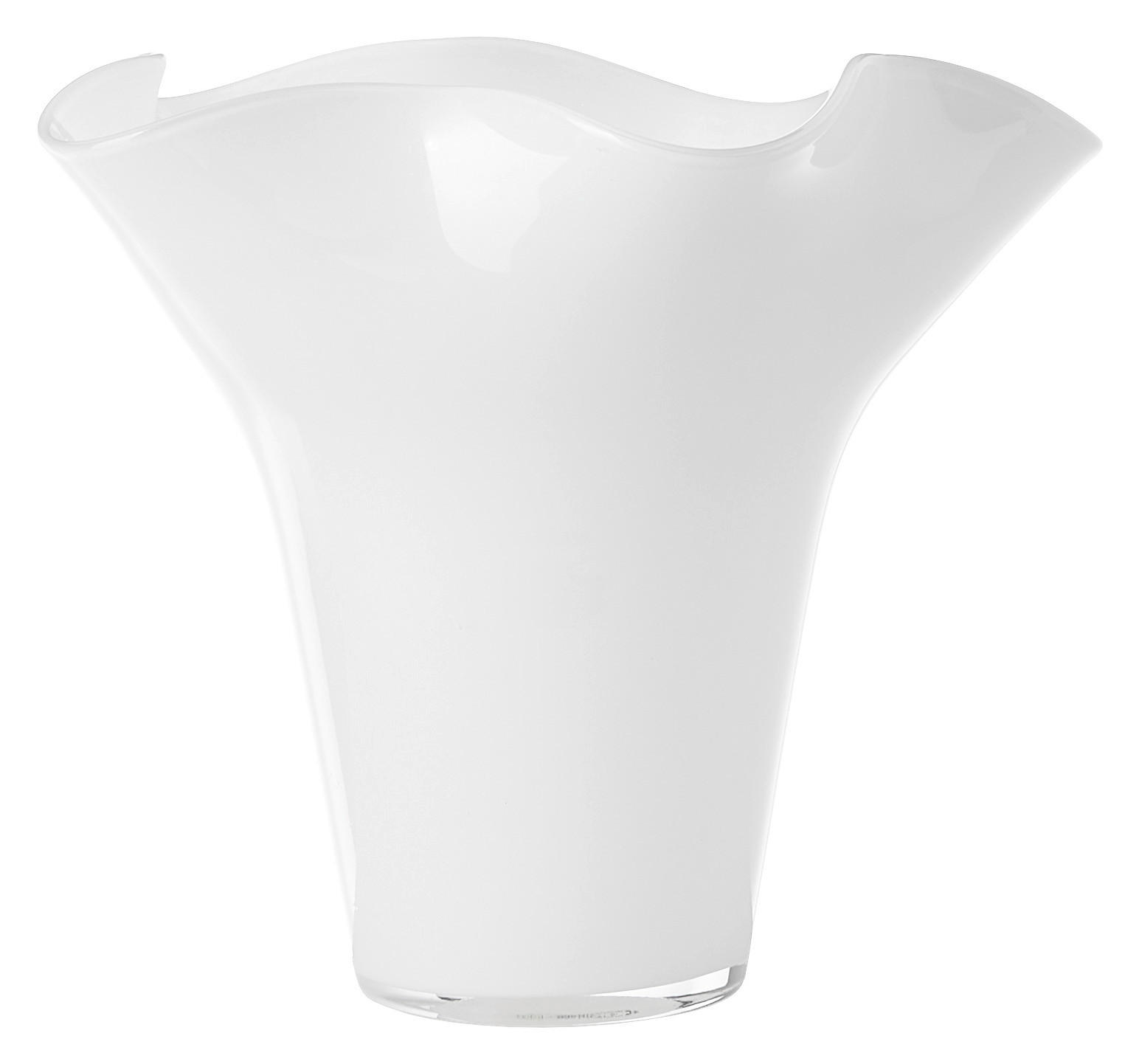 VASE 18 cm  - Weiß, LIFESTYLE, Glas (20/18cm) - Ambia Home