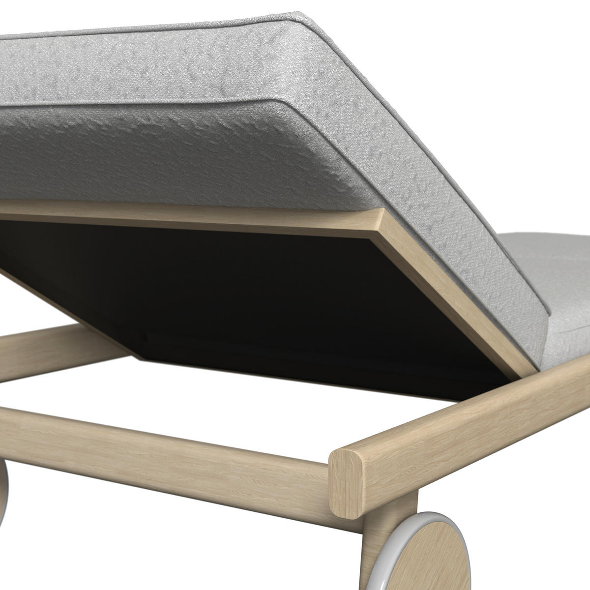 SONNENLIEGE 205/38,5/80 cm Esche  - Taupe/Sandfarben, ROMANTIK / LANDHAUS, Holz/Textil (205/38,5/80cm) - Dieter Knoll