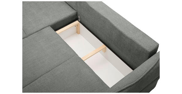 ECKSOFA  in Chenille Grau  - Schwarz/Grau, KONVENTIONELL, Kunststoff/Textil (193/233cm) - Carryhome