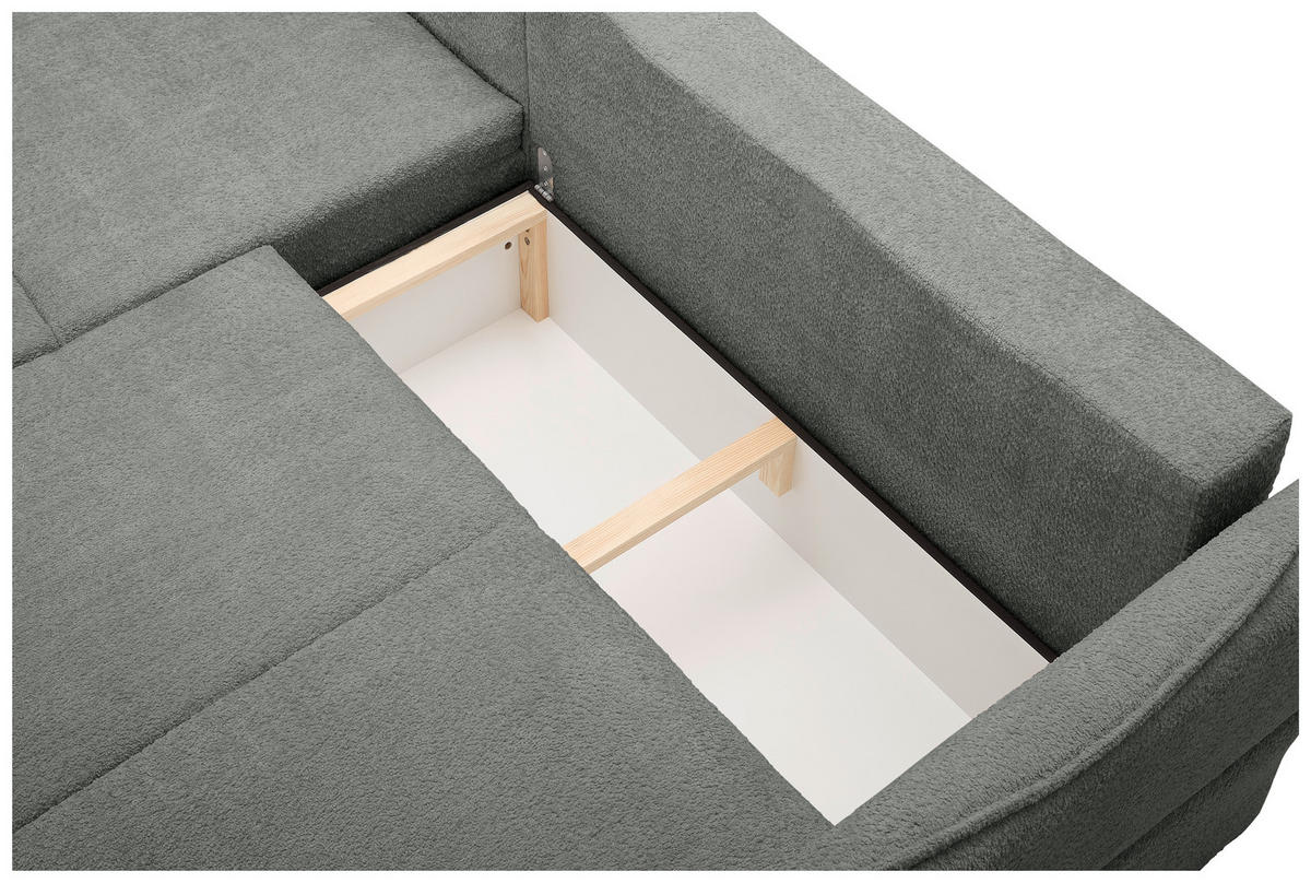 ECKSOFA in Chenille Grau  - Schwarz/Grau, Konventionell, Kunststoff/Textil (193/233cm) - Carryhome