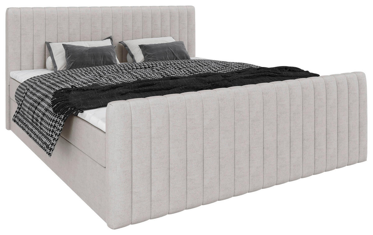 BOXBETT 180/200 cm  in Beige  - Beige/Schwarz, Basics, Kunststoff/Textil (180/200cm) - Carryhome