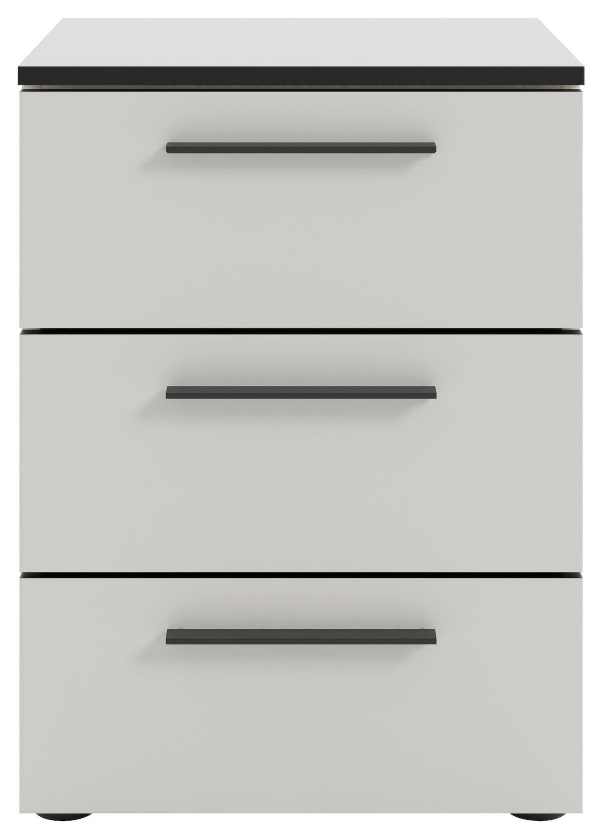 NACHTSCHRANK 45/61,4/40 cm  - Schwarz/Weiß, MODERN, Holzwerkstoff/Kunststoff (45/61,4/40cm)