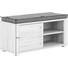 GARDEROBENBANK Grau, Sonoma Eiche - Chromfarben/Silberfarben, Basics (90/40/36cm) - Cantus