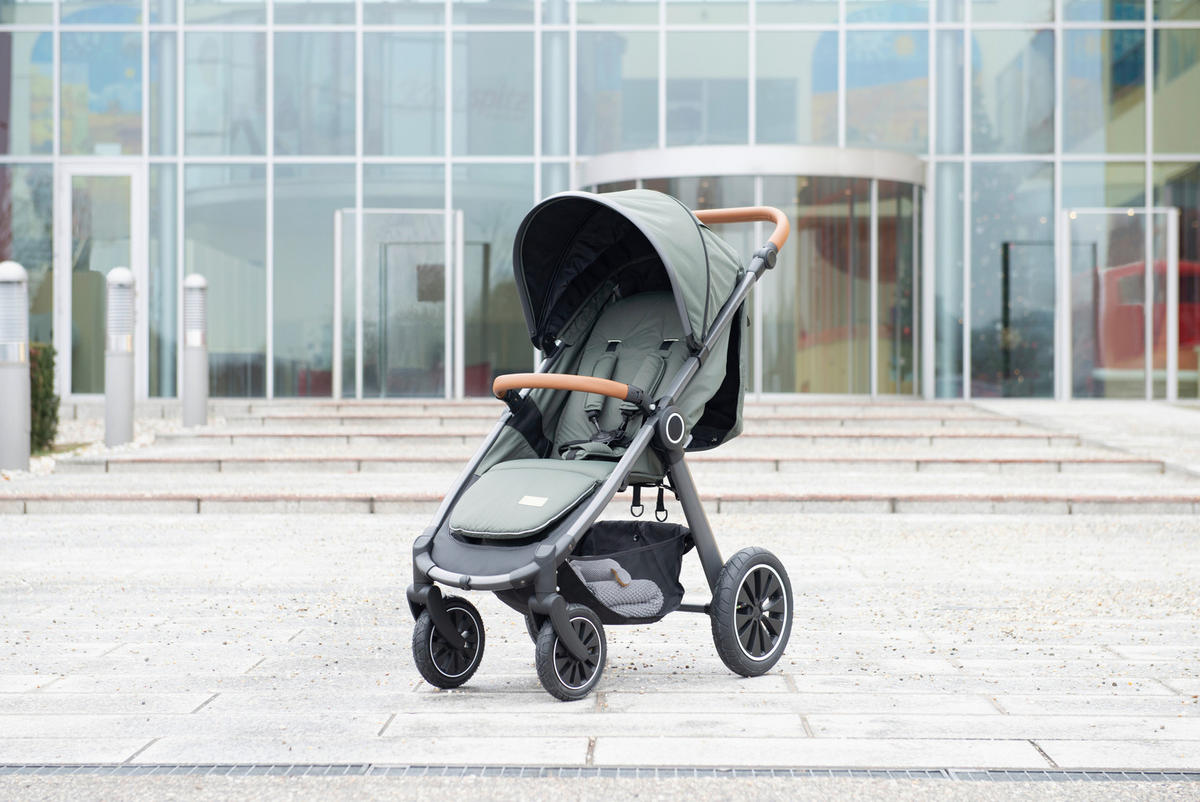 BUGGY Smart  - Schwarz/Olivgrün, Trend, Textil/Metall (115/56/105cm) - Jimmylee