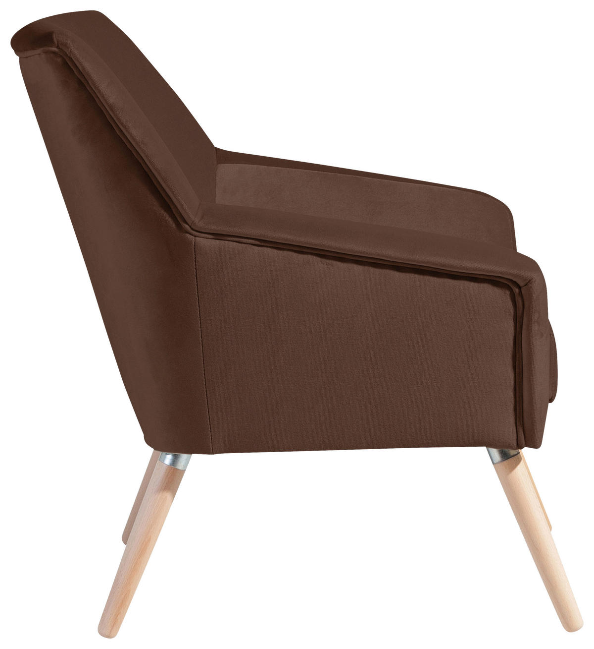SESSEL Samt, Velours Braun, Buchefarben    - Buchefarben/Braun, Design, Holz/Textil (67/81/71cm) - Max Winzer