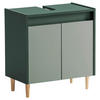 WASCHBECKENUNTERSCHRANK 56,9/60,1/33,0 cm  - Dunkelgrün/Eschefarben, MODERN, Holz/Holzwerkstoff (56,9/60,1/33,0cm) - MID.YOU