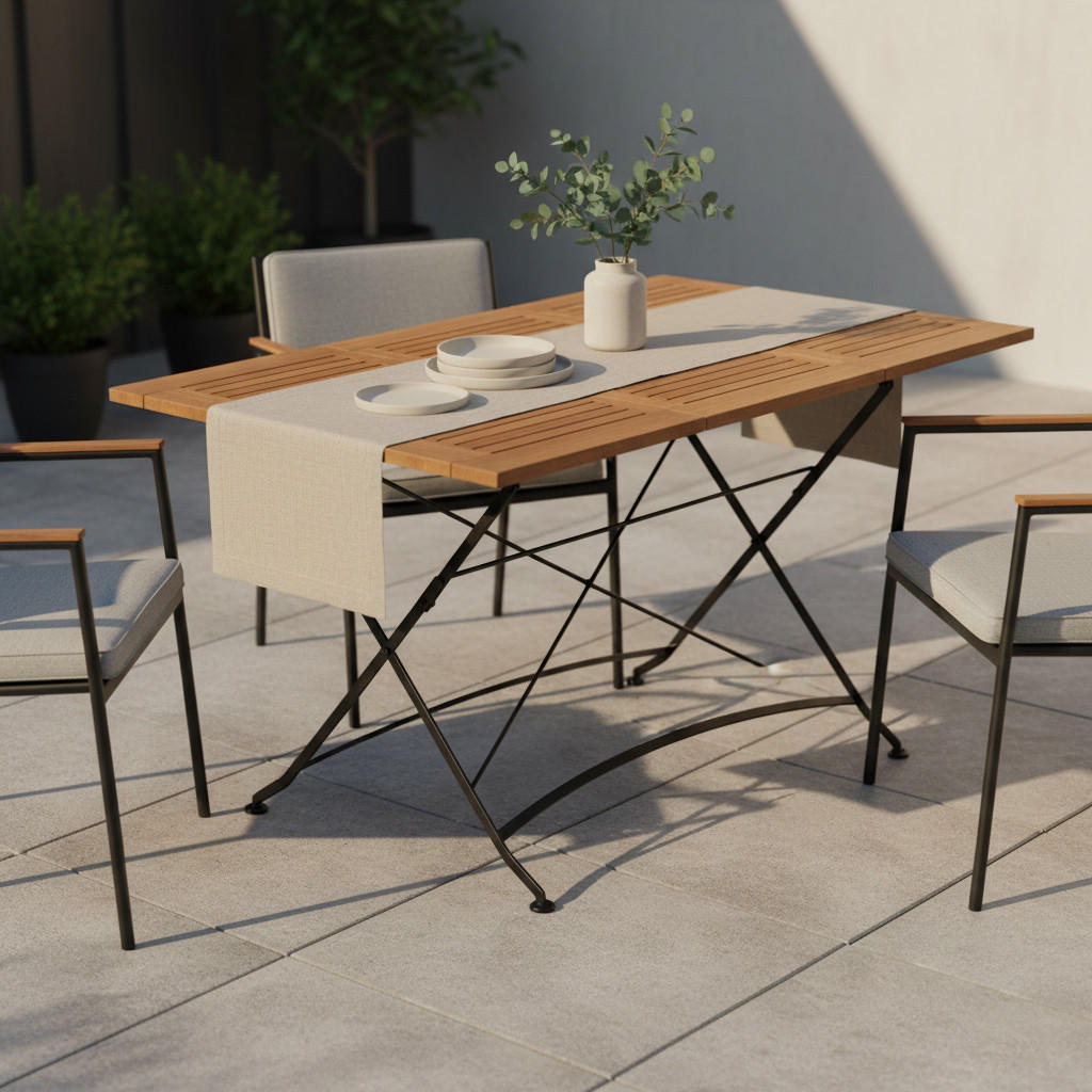 GARTENTISCH 100-150/90/74 cm  - Schwarz/Naturfarben, ROMANTIK / LANDHAUS, Holz/Metall (100-150/90/74cm) - Gardenson