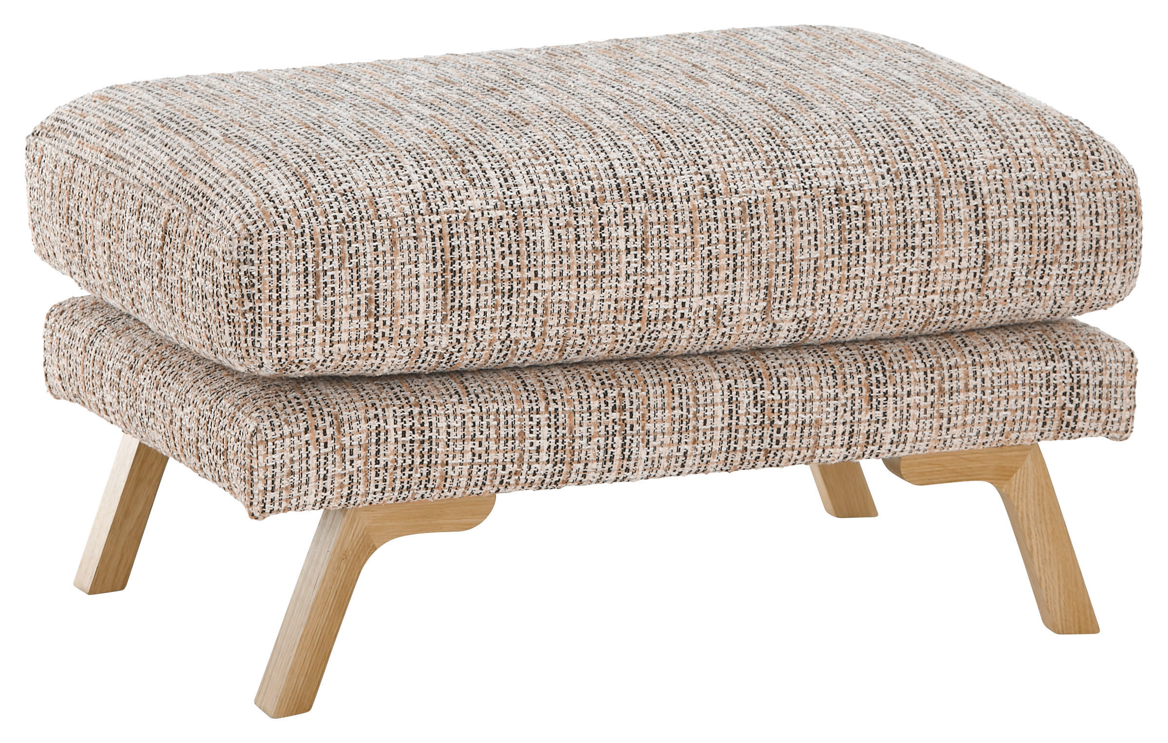 HOCKER Webstoff Beige  - Eichefarben/Beige, KONVENTIONELL, Holz/Textil (80/49/75cm) - SetOne by Musterring