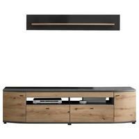 OBÝVACIA STENA, hnedá, sivá, dub artisan - hnedá/čierna, Lifestyle, kov/kompozitné drevo (200/166,3/46,4cm) - Livetastic