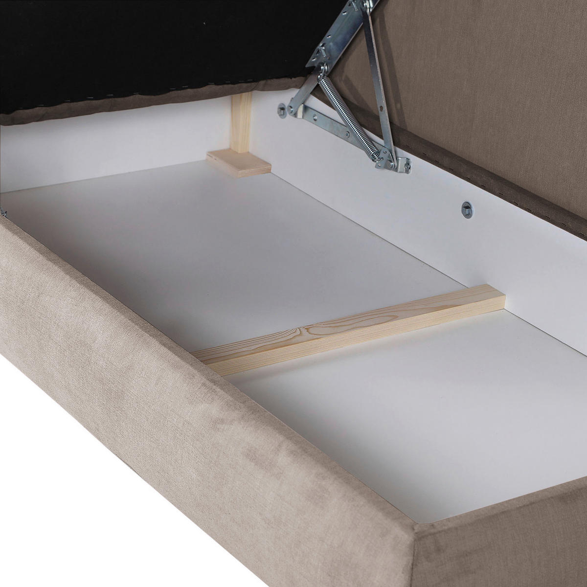 RÉCAMIERE in Mikrofaser Taupe  - Taupe/Eichefarben, Lifestyle, Holz/Textil (88/85/176cm) - Xora