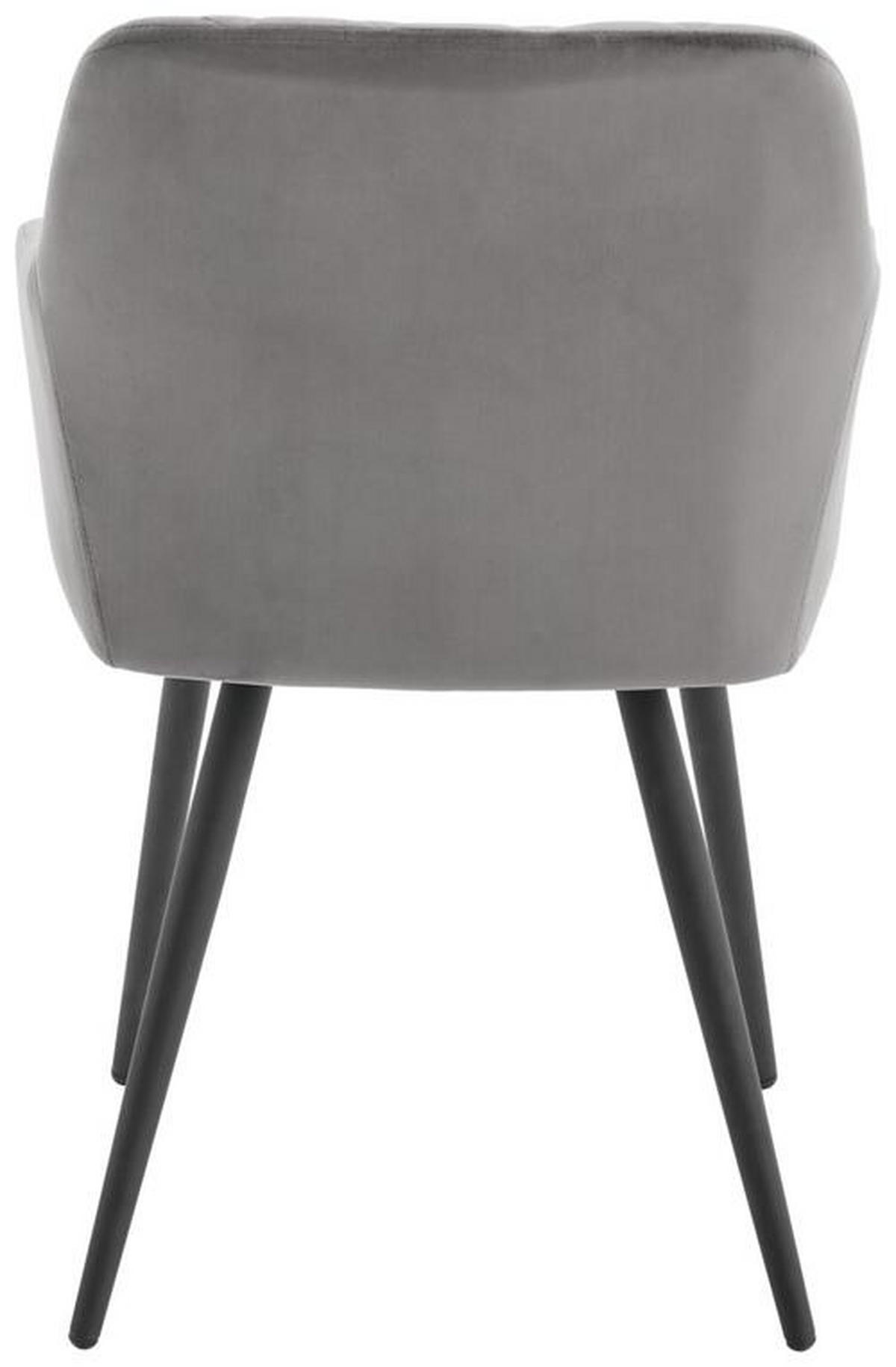 ARMLEHNSTUHL  in Eisen Samt  - Schwarz/Grau, Trend, Holz/Textil (54/86/60cm) - Livetastic