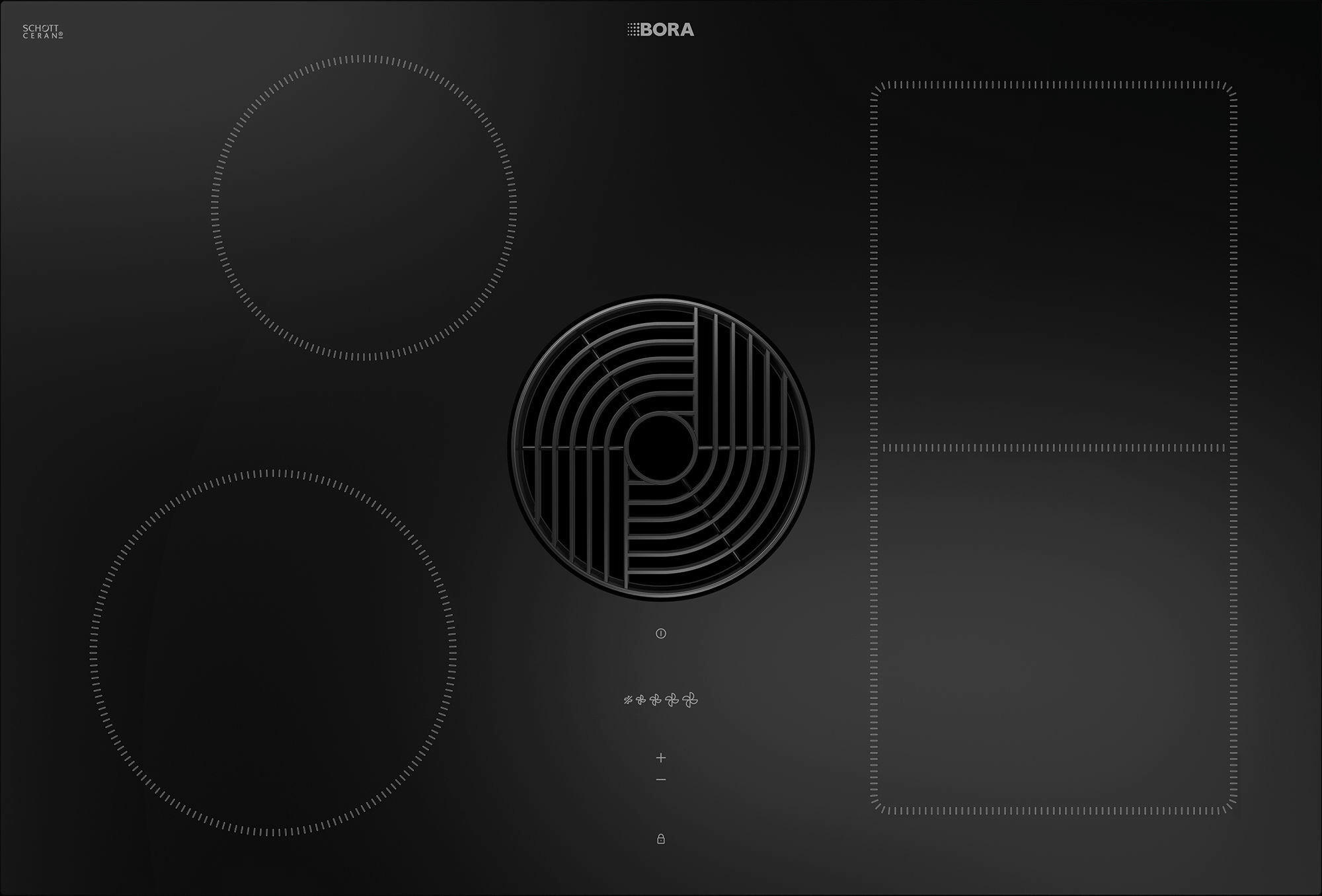 KOCHFELD-DUNSTABZUG-KOMBI E80PUE02  - Schwarz, Basics, Glas/Metall (76/19,9/51,5cm) - Bora