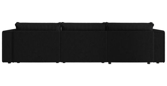 ECKSOFA Anthrazit Cord Zierkissen, Rückenkissen, Schlaffunktion, Rücken echt  - Anthrazit/Schwarz, MODERN, Kunststoff/Textil (350/168cm) - Xora