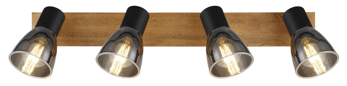 STRAHLER 50/7/15,5 cm  - Dunkelbraun/Schwarz, Natur, Glas/Holz (50/7/15,5cm) - Globo