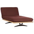 OTTOMANE Palermo in Echtleder Dunkelrot  - Beige/Schwarz, Design, Leder/Holz (114/92/165-218cm) - Dieter Knoll