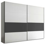 SCHWEBETÜRENSCHRANK 215/225/64 cm 2-türig  - Chromfarben/Graphitfarben, KONVENTIONELL, Holzwerkstoff/Metall (215/225/64cm) - Xora