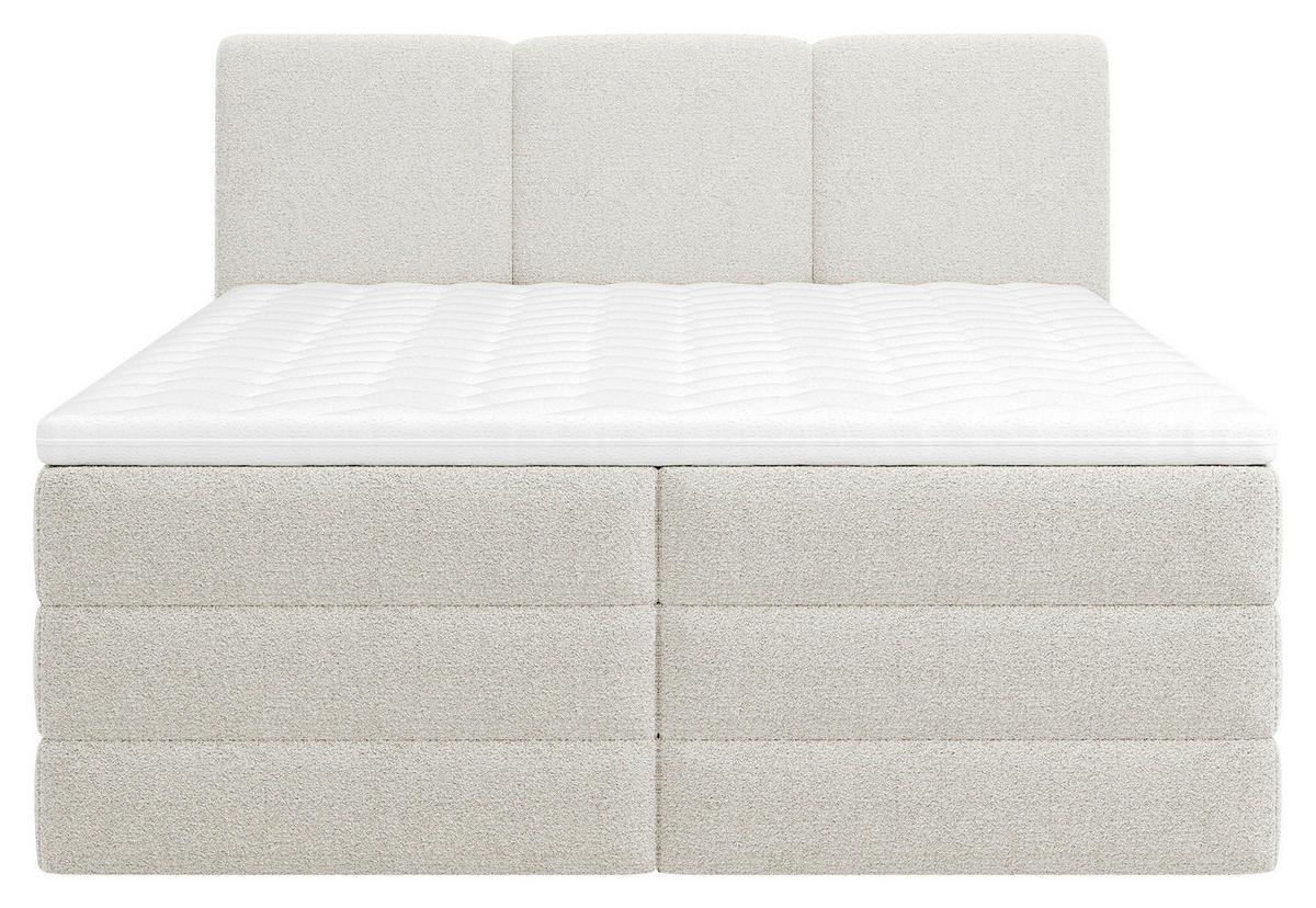 BOXSPRINGBETT 180/200 cm  in Weiss  - Weiss/Schwarz, Modern, Holz/Holzwerkstoff (180/200cm) - MID.YOU