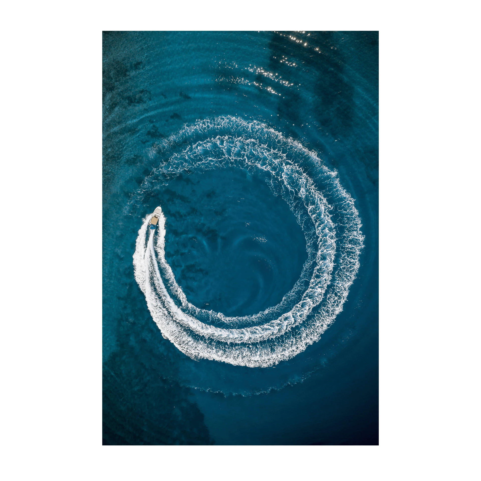 GLASBILD Abstraktes, Strand & Meer 120/80 cm  - Blau/Weiß, Basics, Glas/Papier (120/80cm)