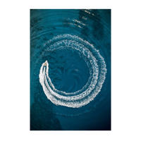 GLASBILD Abstraktes, Strand & Meer 120/80 cm  - Blau/Weiß, Basics, Glas/Papier (120/80cm)