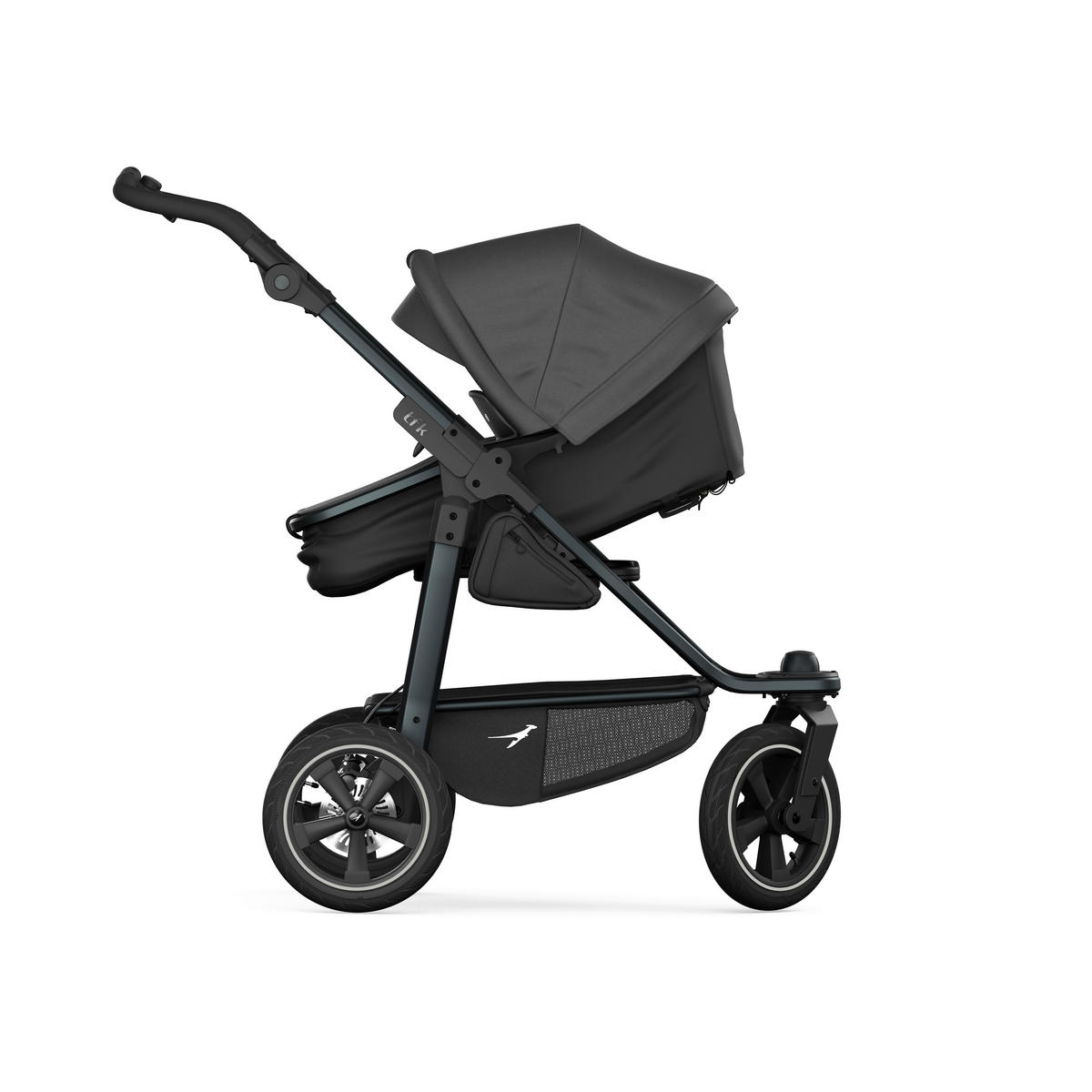 KOMBIKINDERWAGEN  mono3 2-in-1 Kombikinderwagen  grau  - Dunkelgrau/Schwarz, Basics, Textil/Metall (57/111/120cm) - TFK