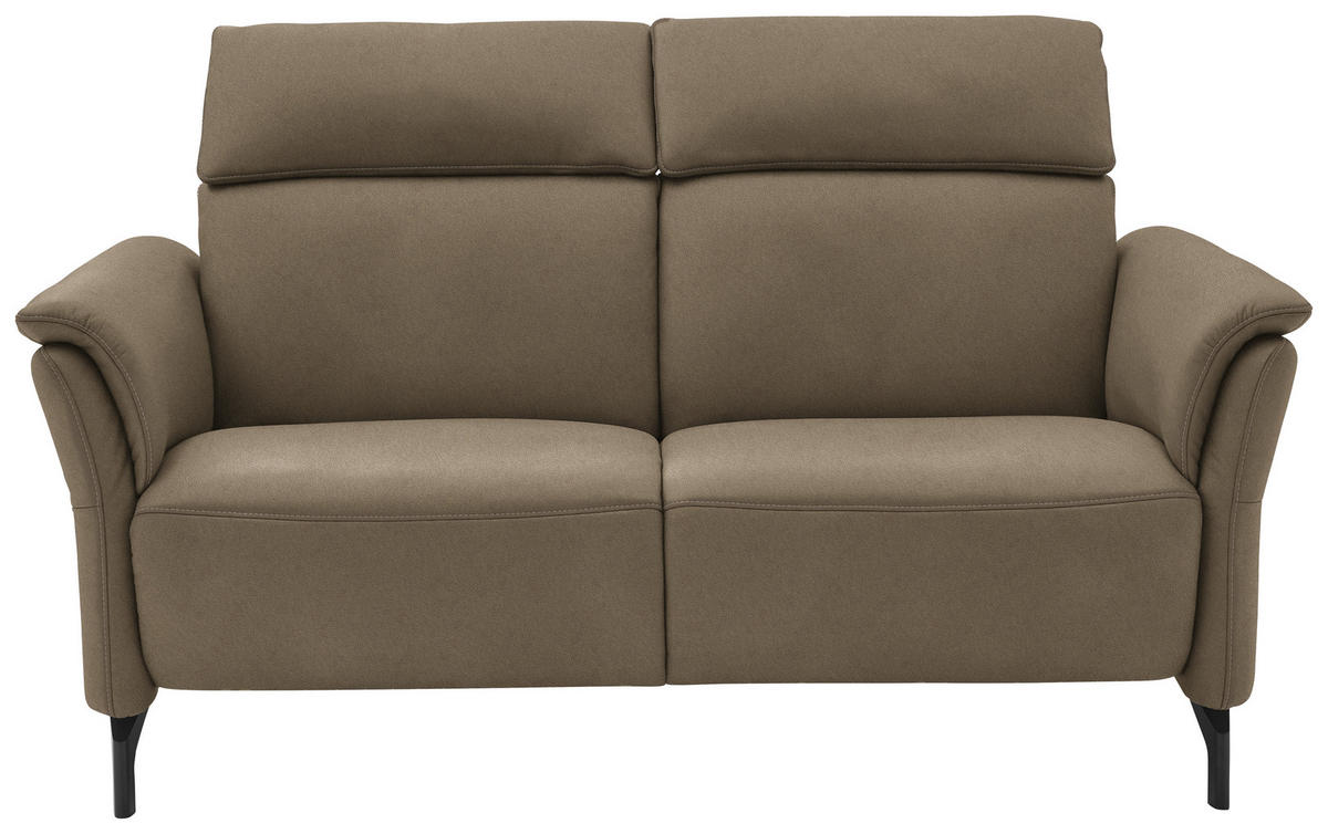 2-SITZER-SOFA in Echtleder Hellbraun  - Hellbraun/Schwarz, Konventionell, Leder/Metall (178/103/92cm) - Dieter Knoll