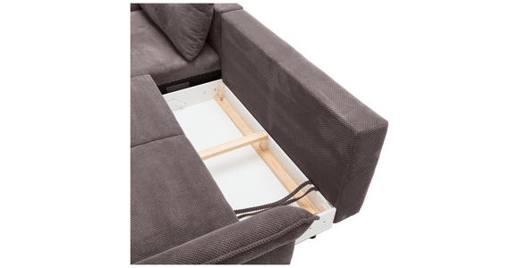 ECKSOFA Braun Chenille - Schwarz/Braun, KONVENTIONELL, Textil/Metall (164/255cm) - Carryhome