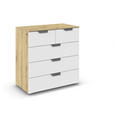 KOMMODE  in 80/81/42 cm  - Chromfarben/Weiß, Design, Holzwerkstoff/Metall (80/81/42cm) - Carryhome