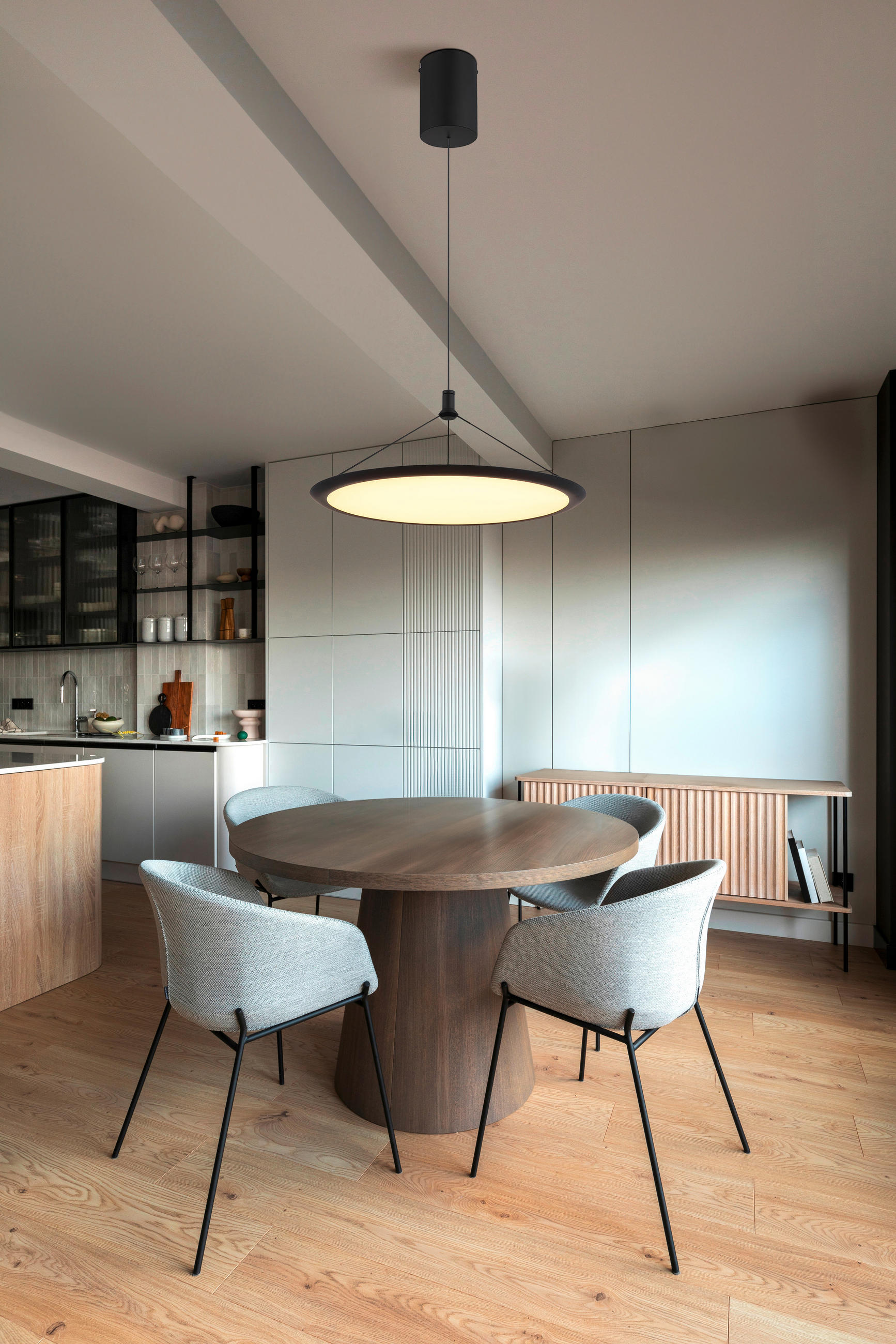 LED-HÄNGELEUCHTE 50,8/150 cm    - Opal/Schwarz, Design, Kunststoff/Metall (50,8/150cm) - Globo