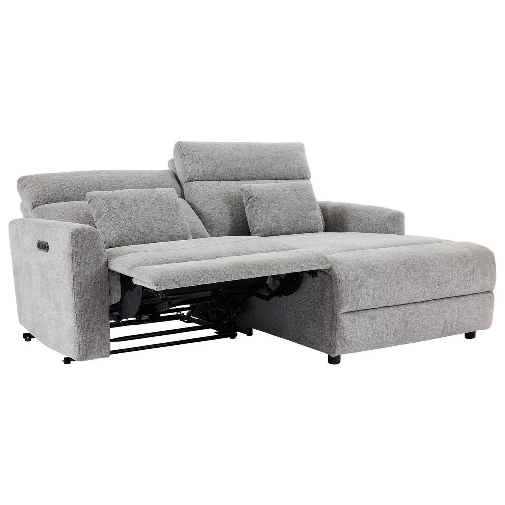Thumbnail - Carryhome Ecksofa, Grau, Textil, 3-Sitzer, Füllung: Polyester, Ottomane rechts, L-Form, 212x101 cm, Relaxfunktion, USB-A...