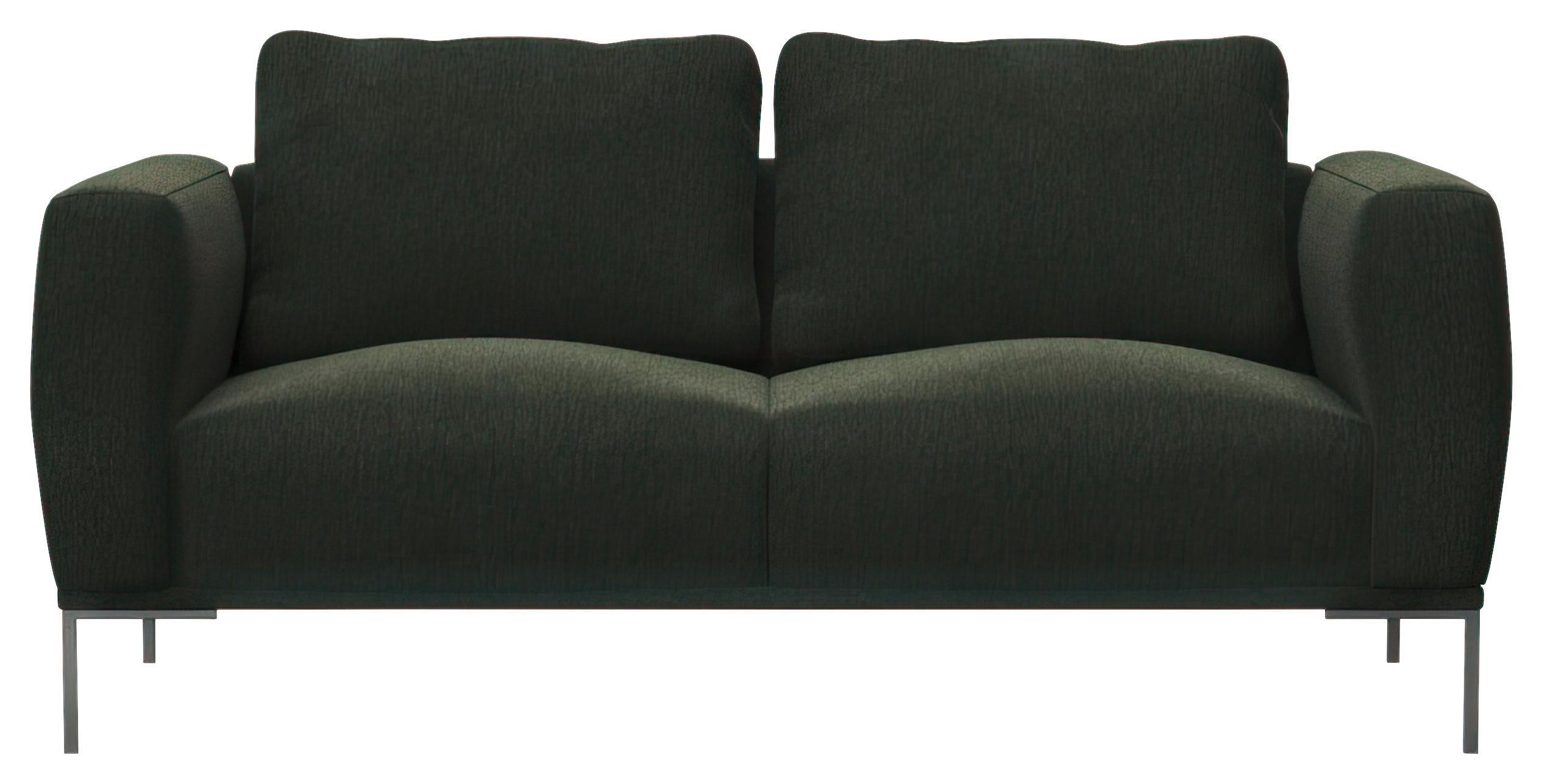 2,5-SITZER Webstoff, Flachgewebe Waldgrün  - Waldgrün/Schwarz, Design, Textil/Metall (180/80,5/87cm) - Livetastic