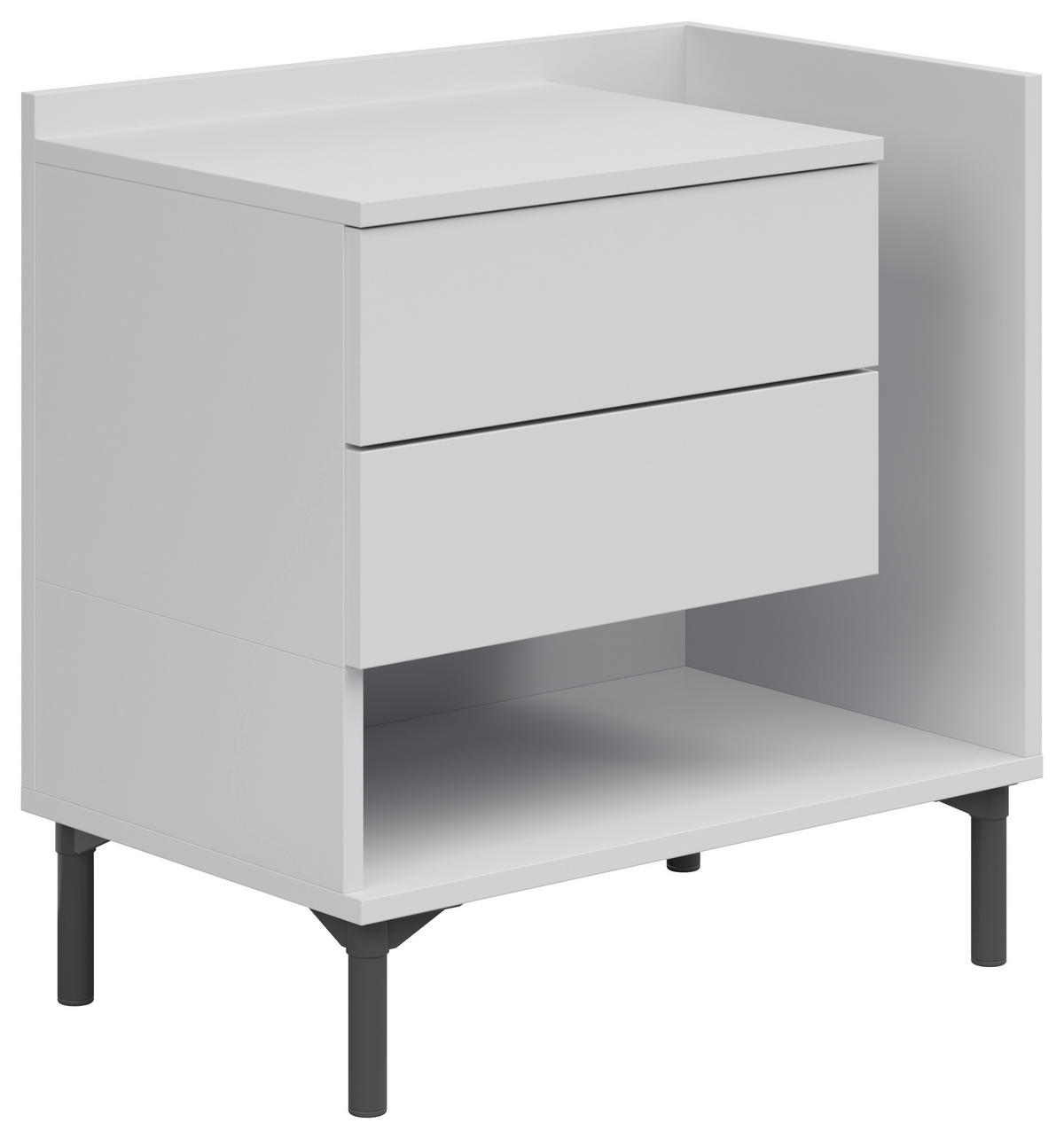 NACHTKÄSTCHEN 60/62/38 cm  in Hellgrau  - Hellgrau/Graphitfarben, Design, Holzwerkstoff/Kunststoff (60/62/38cm) - Lomoco