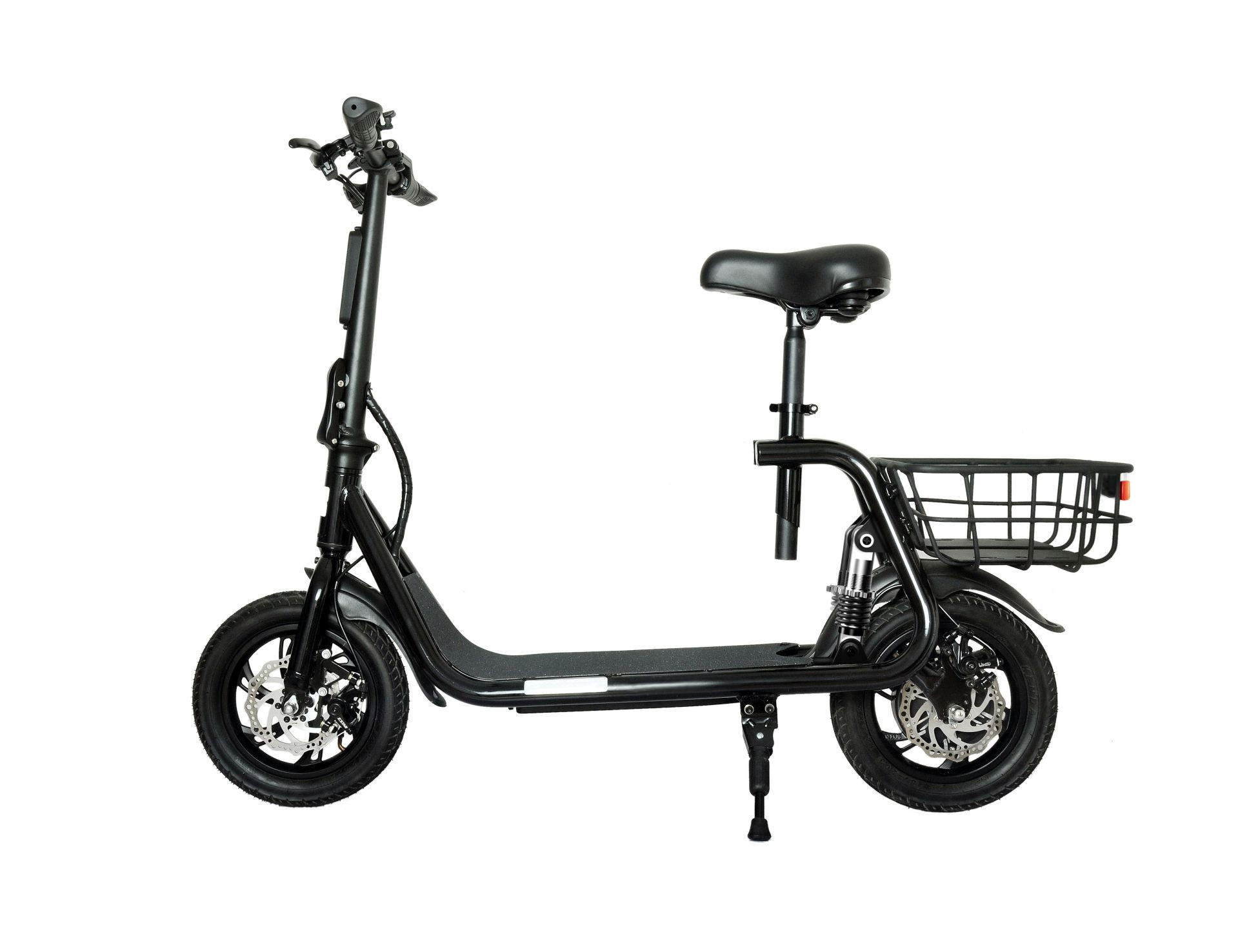 E-KLAPPSCOOTER EKS 77, SCHWARZ - Schwarz, KONVENTIONELL, Kunststoff/Metall (127/48/97cm)
