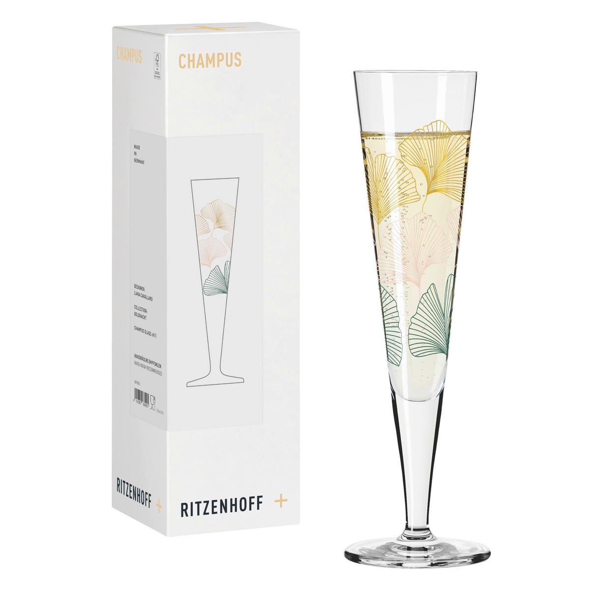 CHAMPAGNERGLAS 205 ml  - Transparent/Gelb, Design, Glas (7.2/24.0cm) - Ritzenhoff