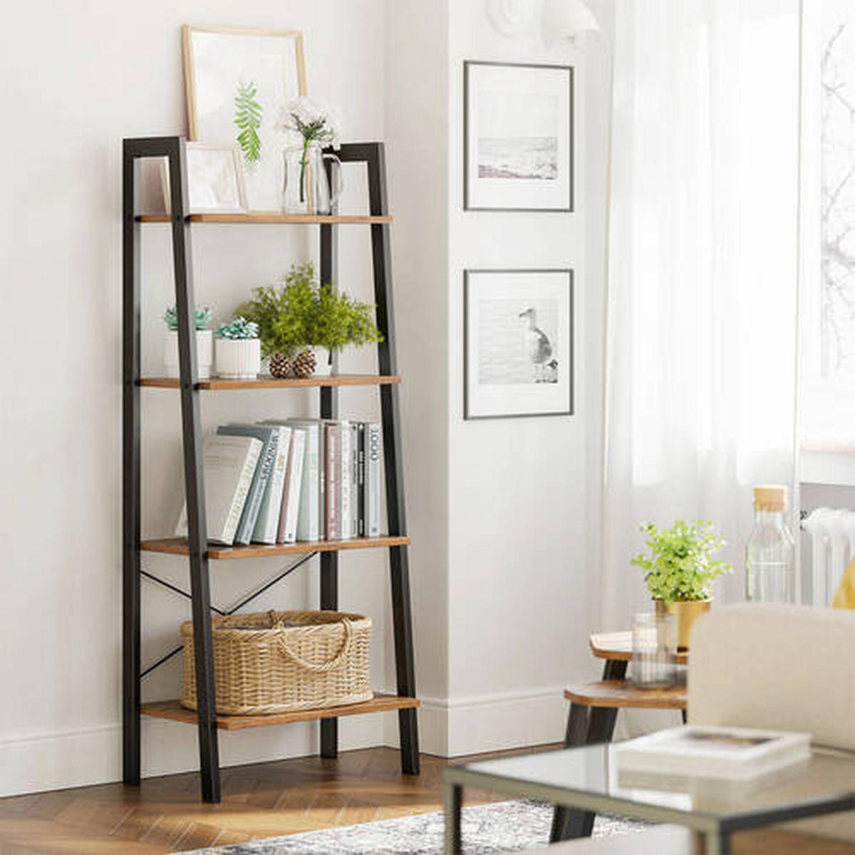 REGÁL, hnedá, čierna, 56/137,5/34 cm - hnedá/čierna, Basics, kompozitné drevo (56/137,5/34cm) - Boxxx