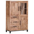 HIGHBOARD  in 95/145/40 cm  - Schwarz/Naturfarben, Design, Glas/Holz (95/145/40cm) - Landscape