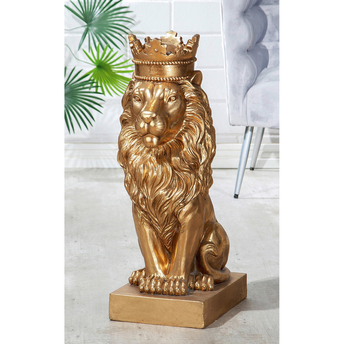 SKULPTUR - Goldfarben, Basics, Stein (25/70/37cm)