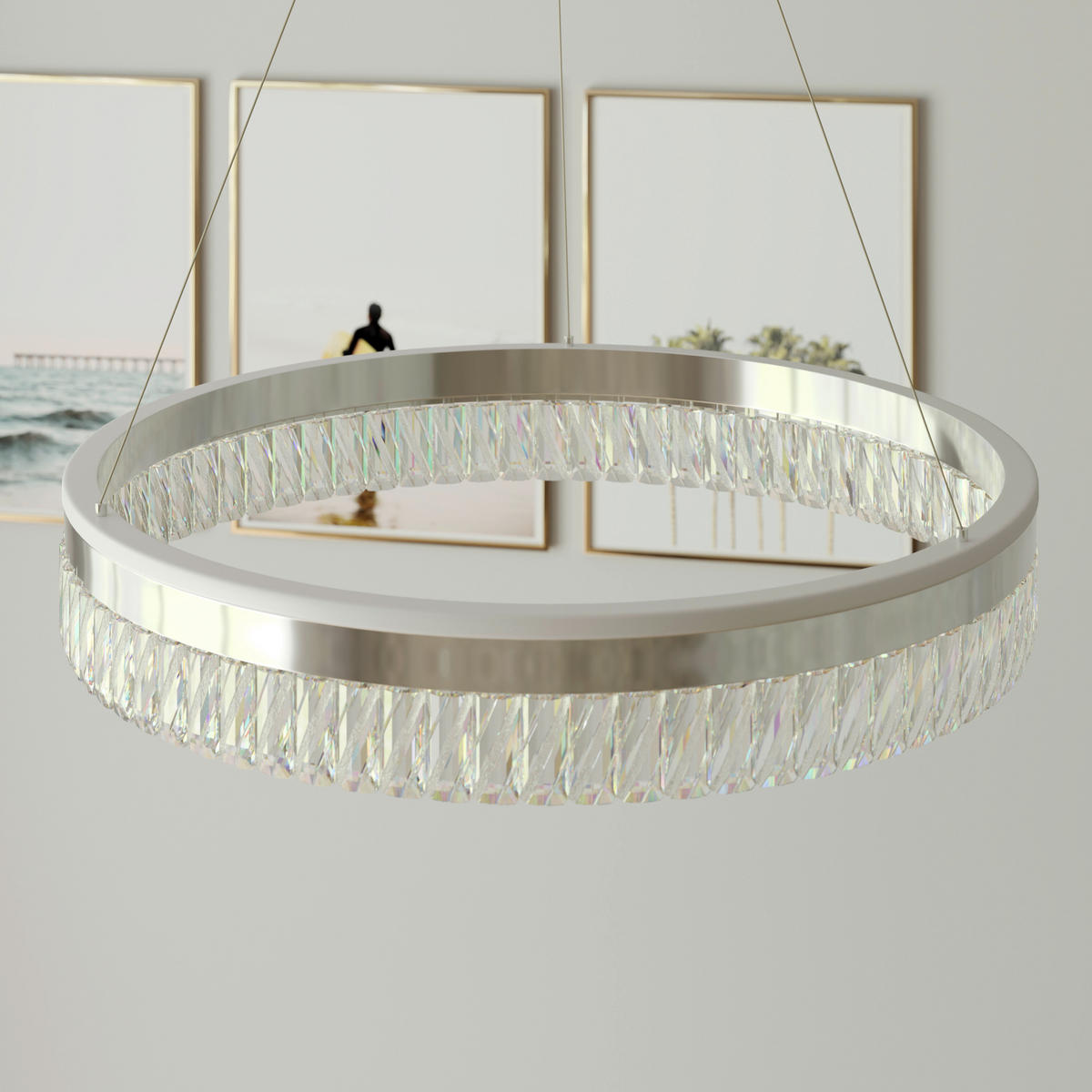 LED-HÄNGLAMPA Bunda 60/150 cm  - klar, Design, metall/glas (60/150cm) - Glandor