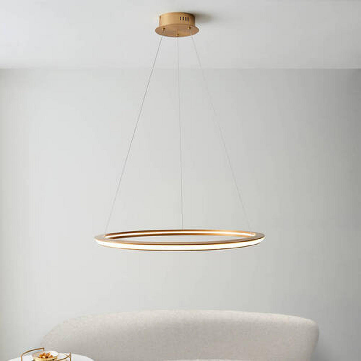 LED-HÄNGELEUCHTE Endon Silvina 75.5/155 cm   - Chromfarben/Goldfarben, Design, Metall (75.5/155cm) - ENDON