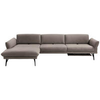 ECKSOFA in Echtleder Fango  173/308 cm  - Fango/Anthrazit, Design, Leder/Metall (173/308cm) - Joop!