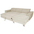 ECKSOFA inkl. Funktionen in Cord Naturfarben  - Silberfarben/Naturfarben, Design, Textil/Metall (250/167cm) - Xora