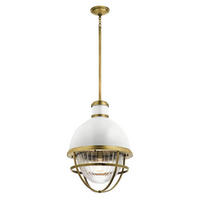 VISEČA SVETILKA  Elstead Tollis  40.8/75.1 cm          E27 - bela/barve medenine, Design, kovina/steklo (40.8/75.1cm) - Elstead Lighting